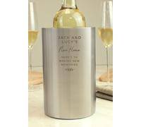 Personalised Memento Company Personalised Free Text Wine Cooler in Metallic Silver Personalised Memento Company Metallic Silver