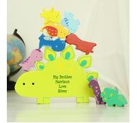 Personalised Free Text Wooden Dinosaur Stacker Toy Personalised Memento Company Multi One Size