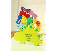 Personalised Memento Company Personalised Free Text Wooden Dinosaur Stacker Toy Personalised Memento Company Multicolor
