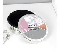 Personalised Memento Company Personalised Geometric Round Trinket Box
