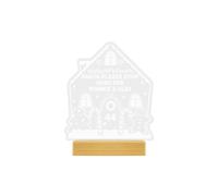 Personalised Memento Company Personalised Gingerbread House Christmas Wooden Based LED Light in Light Brown Personalised Memento Company Light Brown