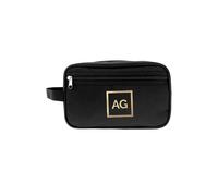 Personalised Memento Company Personalised Gold Initials Black Toiletry Bag Personalised Memento Company Black