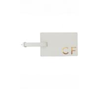 Personalised Memento Company Personalised Gold Initials Cream Luggage Tag in Beige Personalised Memento Company Beige