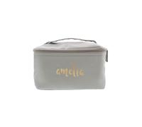Personalised Memento Company Personalised Gold Name Grey Toiletry Bag Personalised Memento Company Grey