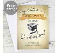 Personalised Memento Company Personalised Gold Star Graduation Card