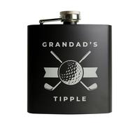 Personalised Memento Company Personalised Golf Black Hip Flask