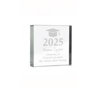 Personalised Memento Company Personalised Graduation Crystal Token in Clear Personalised Memento Company Clear