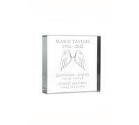 Personalised Memento Company Personalised Guardian Angel Wings Crystal Token in Clear Personalised Memento Company Clear