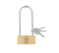 Personalised Memento Company Personalised Heart Motif Any Message Padlock in Metallic Gold Personalised Memento Company Metallic Gold