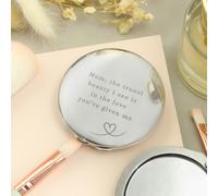 Personalised Memento Company Personalised Heart Round Compact Mirror - Silver