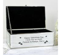 Personalised Memento Company Personalised Hearts Mirrored Jewellery Box