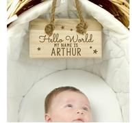 Personalised Memento Company Personalised Hello World Wooden Sign