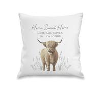 Personalised Memento Company Personalised Highland Cow Cushion