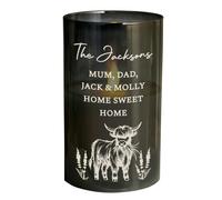 Personalised Memento Company Personalised Highland Cow Glass LED Candle