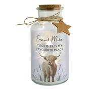 Personalised Memento Company Personalised Highland Cow LED Light Up Jar