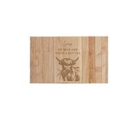 Personalised Memento Company Personalised Highland Cow Sofa Tray in Light Brown Personalised Memento Company Light Brown
