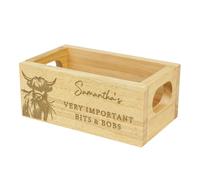 Personalised Memento Company Personalised Highland Mini Wooden Storage Crate