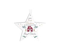 Personalised Memento Company Personalised Home For Christmas Star Ornament in White Personalised Memento Company White