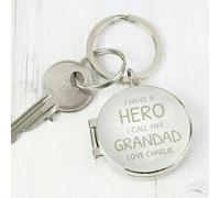 Personalised Memento Company Personalised I Have A Hero Round Photo Keyring