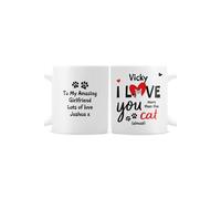 Personalised Memento Company Personalised I Love You More Than The Cat Mug in White Personalised Memento Company White