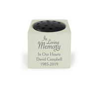 Personalised Memento Company Personalised In Loving Memory Memorial Vase in Light Sand Personalised Memento Company Light Sand