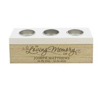 Personalised Memento Company Personalised In Loving Memory Triple Tea Light Box
