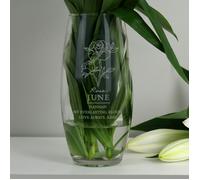 Personalised Memento Company Personalised June Birth Flower Bullet Vase