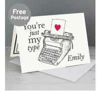 Personalised Memento Company Personalised Just My Type Valentines Card