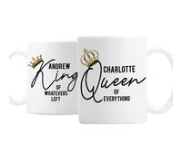 Personalised Memento Company Personalised King and Queen of Everything Mug Set