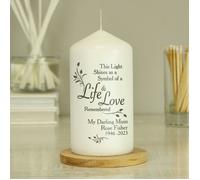 Personalised Memento Company Personalised Life & Love Pillar Candle