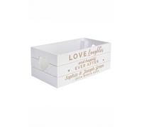 Personalised Memento Company Personalised Love Laughter & ... White Wooden Crate Personalised Memento Company White
