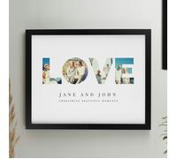 Personalised Memento Company Personalised LOVE Photo Upload Black Poster Frame