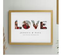 Personalised Memento Company Personalised LOVE Photo Upload Oak Poster Frame