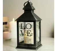 Personalised Memento Company Personalised LOVE Wedding Black LED Lantern