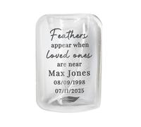 Personalised Memento Company Personalised Loved Ones Memorial Feather Tealight Holder