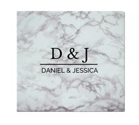 Personalised Memento Company Personalised Marble Effect Glass Chopping Board/Worktop Saver