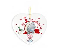 Personalised Memento Company Personalised Me to You My 1st Christmas Ceramic Heart Decoration in White Personalised Memento Company White
