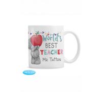 Personalised Memento Company Personalised Me to You World's Best Teacher Mug in White Personalised Memento Company White