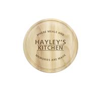 Personalised Memento Company Personalised 'Meals & Memories' Round Chopping Board in Light Brown Personalised Memento Company Light Brown