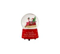 Personalised Memento Company Personalised Message Musical Santa Globe in Red Personalised Memento Company Red