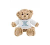 Personalised Memento Company Personalised Message Teddy Bear - Blue in Brown Personalised Memento Company Brown