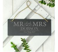 Personalised Memento Company Personalised Mr & Mrs Hanging Slate Plaque