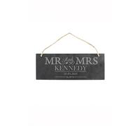 Personalised Memento Company Personalised Mr & Mrs Hanging Slate Plaque in Black Personalised Memento Company Black
