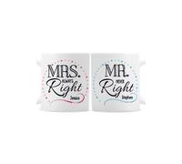 Personalised Memento Company Personalised Mr & Mrs Mug Set in White Personalised Memento Company White