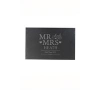 Personalised Memento Company Personalised Mr & Mrs Slate Placemat in Black Personalised Memento Company Black