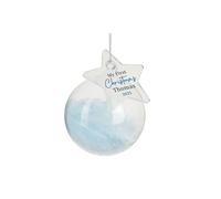 Personalised Memento Company Personalised My 1st Christmas Blue Feather Bauble in Clear Personalised Memento Company Clear