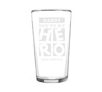 Personalised Memento Company Personalised My Hero Pint Glass