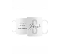 Personalised Memento Company Personalised Name & Initial Mug in White Personalised Memento Company White