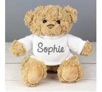 Personalised Memento Company Personalised Name Only Teddy Bear - Grey