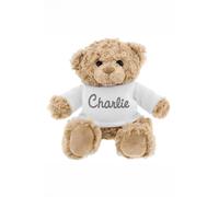 Personalised Memento Company Personalised Name Only Teddy Bear - Grey in Brown Personalised Memento Company Brown